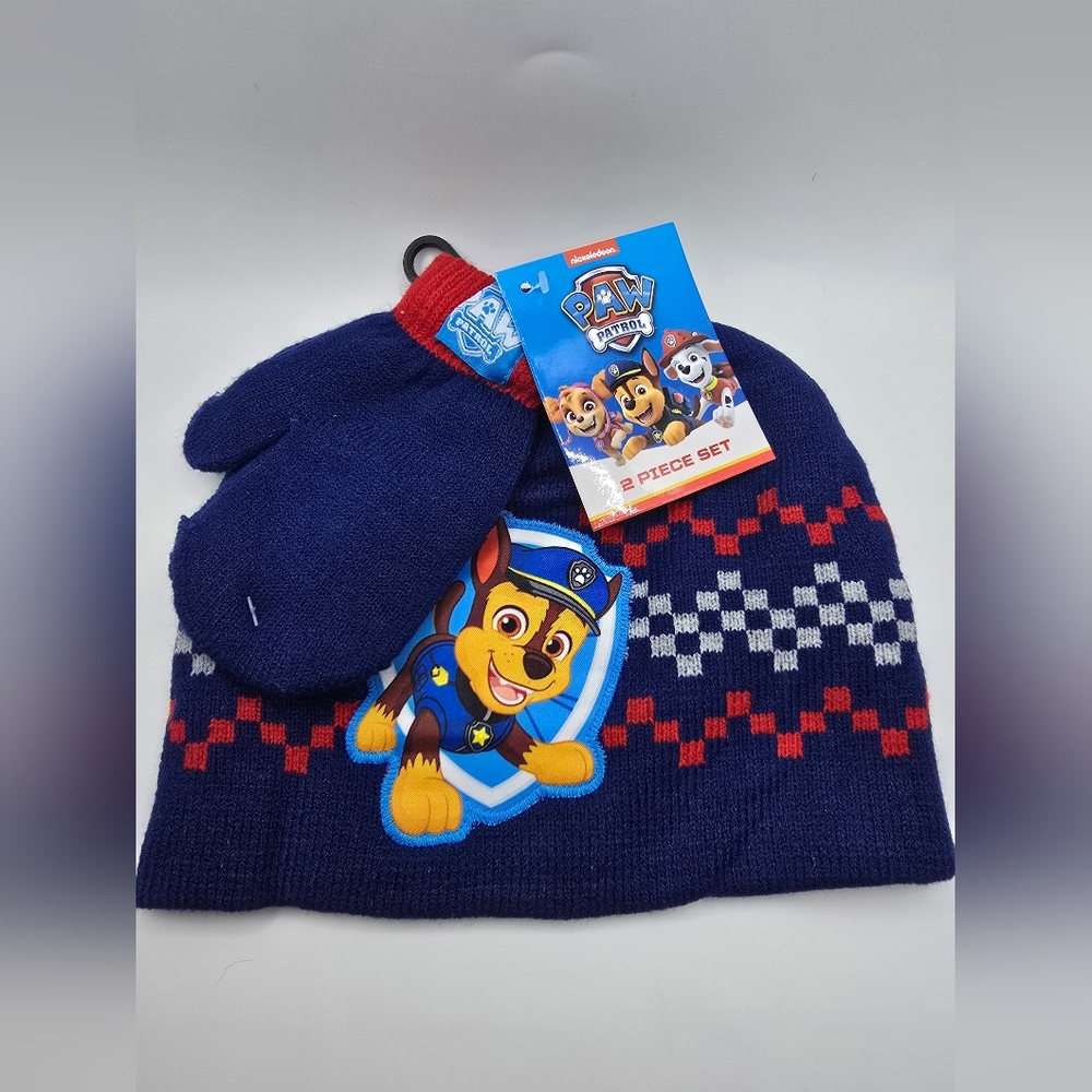New With Tags Paw Patrol 2-piece Blue Hat & Glove Set One Size Fits Most Cute